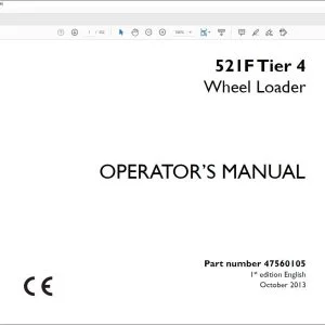 Case 521F Tier 4 Wheel Loader Operator's Manual 47560105 - PDF DOWNLOAD