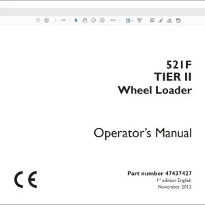 Case 521F Tier II Wheel Loader Operator's Manual 47437427 - PDF DOWNLOAD