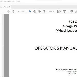 Case 521G Stage IV Wheel Loader Operator's Manual 47932153 - PDF DOWNLOAD