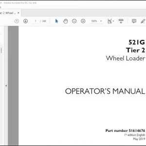 Case 521G Tier 2 Wheel Loader Operator's Manual 51614676 - PDF DOWNLOAD