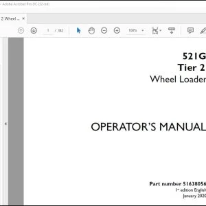Case 521G Tier 2 Wheel Loader Operator's Manual 51638056 - PDF DOWNLOAD