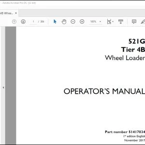 Case 521G Tier 4B Wheel Loader Operator's Manual 51417034 - PDF DOWNLOAD