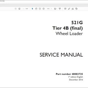 Case 521G Tier 4B (final) Wheel Loader Service Manual 48083735 - PDF DOWNLOAD