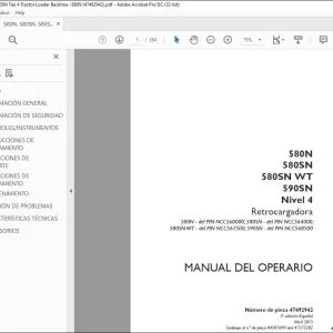 Case 580N 580SN 580SN WT 590SN Nivel 4 Retrocargadora Manual del operario 47492942 - PDF DOWNLOAD