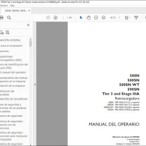 Case 580N 580SN 580SN WT 590SN Tier 3 & Stage IIIA Retrocargadora Manual del Operario 51409969 - PDF DOWNLOAD