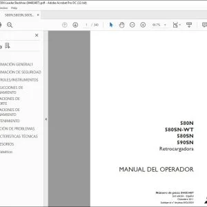 Case 580N 580SN-WT 580SN 590SN Retrocargadora Manual del Operador 84483487 - PDF DOWNLOAD