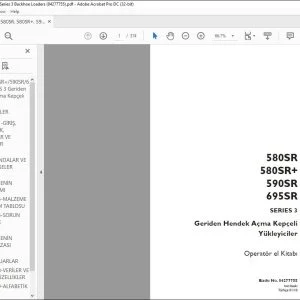 Case 580SR 580SR+ 590SR 695SR SERIES 3 Geriden Hendek Açma Kepçeli Yükleyiciler Operatör el Kitabı 84277755 - PDF DOWNLOAD