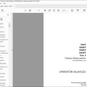 Case 580T 580ST 590ST 695ST Tier 3 Yükleyici Ekskavatörler OPERATÖR KILAVUZU 51421605 - PDF DOWNLOAD