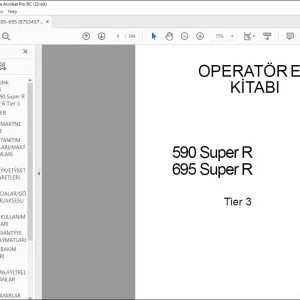 Case 590 Super R ve 695 Super R Geriden Hendek Açma Kepçeli Yükleyiciler Operatör El Kitabı 87534577 - PDF DOWNLOAD