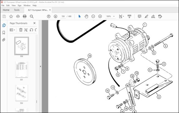 Case 621 European Wheel Loader Parts Catalog Manual 8-6552 - PDF ...