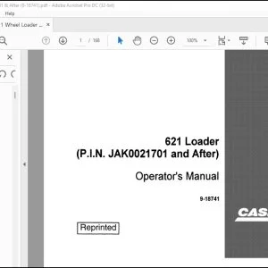 Case 621 Loader Operator's Manual 9-18741 - PDF DOWNLOAD