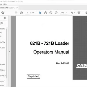 Case 621B - 721B Loader Operators Manual 9-23916 - PDF DOWNLOAD