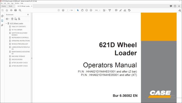 Case 621d Wheel Loader Operators Manual 6 36082 Pdf Download Heydownloads Manual Downloads