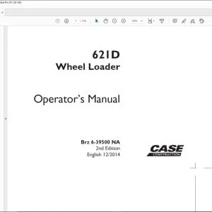 Case 621D Wheel Loader Operator's Manual Brz 6-39500 NA - PDF DOWNLOAD