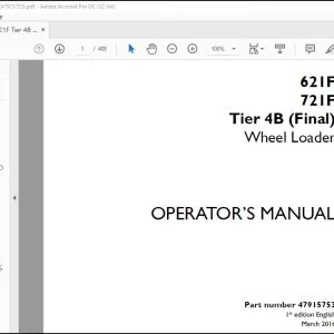 Case 621F 721F Tier 4B (Final) Wheel Loader Operator's Manual 47915753 - PDF DOWNLOAD