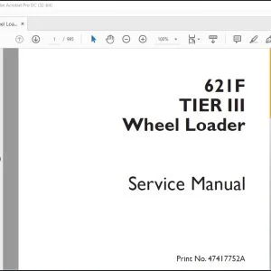 Case 621F TIER III Wheel Loader Service Manual 47417752A  - PDF DOWNLOAD
