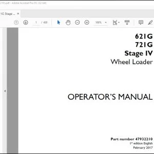 Case 621G 721G Stage IV Wheel Loader Operator's Manual 47932210 - PDF DOWNLOAD