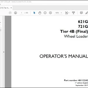 Case 621G 721G Tier 4B (Final) Wheel Loader Operator's Manual 48112242 - PDF DOWNLOAD