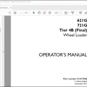 Case 621G 721G Tier 4B (Final) Wheel Loader Operator's Manual 51417046 - PDF DOWNLOAD