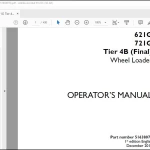 Case 621G 721G Tier 4B (Final) Wheel Loader Operator's Manual 51638078 - PDF DOWNLOAD