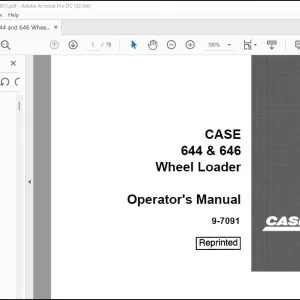 Case 644 & 646 Wheel Loader Operator's Manual 9-7091 - PDF DOWNLOAD