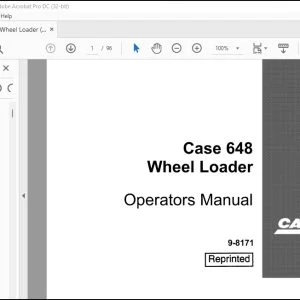 Case 648 Wheel Loader Operators Manual 9-8171 Digital PDF Download