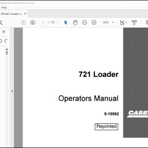 Case 721 Loader Operators Manual 9-15992 - PDF DOWNLOAD
