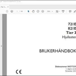 Case 721E 821E Tier 3 Hjullaster BRUKERHÅNDBOK 84377235 - PDF DOWNLOAD