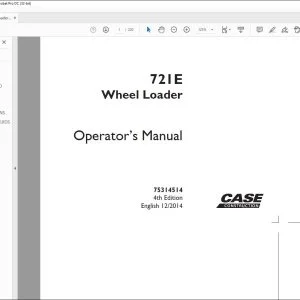 Case 721E Wheel Loader Operator's Manual 75314514 - PDF DOWNLOAD