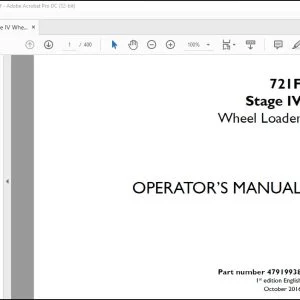 Case 721F Stage IV Wheel Loader Operator's Manual 47919938 - PDF DOWNLOAD