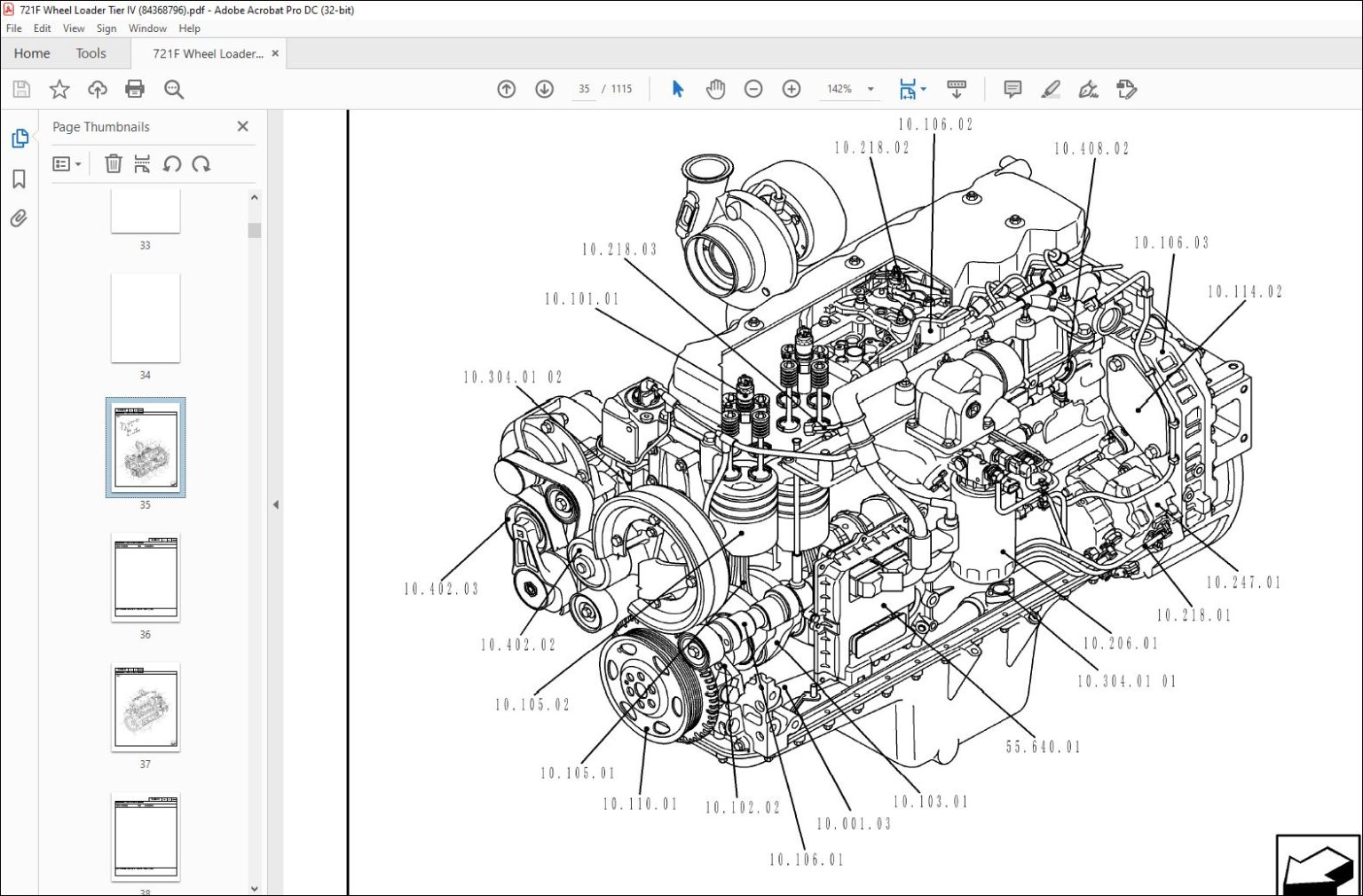 Case 721F Wheel Loader Tier 4 Tier 2 Parts Catalog Manual - PDF ...