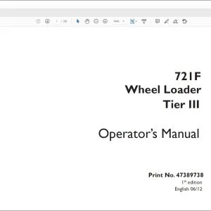 Case 721F Wheel Loader Tier III Operator's Manual 47389738 - PDF DOWNLOAD