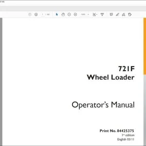 Case 721F Wheel Loaders Operator's Manual 84425375 - PDF DOWNLOAD