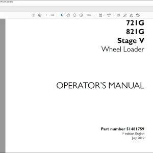 Case 721G 821G Stage V Wheel Loader Operator's Manual 51481759 - PDF DOWNLOAD