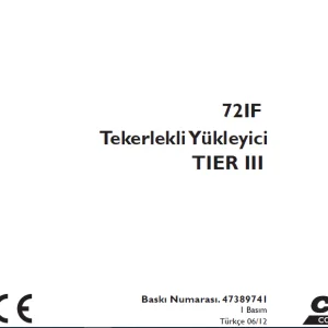 Case 72IF TIER III Tekerlekli Yükleyici OPERATÖR KILAVUZU 47389741 - PDF DOWNLOAD