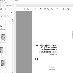 Case 788 Plus y 788 Compact Plus Excavadoras sobre neumáticos Manual del operador 6-9310SP - PDF DOWNLOAD