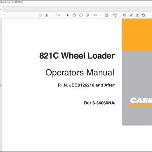 Case 821C Wheel Loader Operators Manual 6-34060 - PDF DOWNLOAD