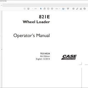 Case 821E Wheel Loader Operator's Manual 75314524 - PDF DOWNLOAD