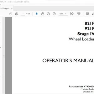 Case 821F 921F Stage IV Wheel Loader Operator's Manual 47920004 - PDF DOWNLOAD