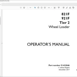 Case 821F 921F Tier 2 Wheel Loader Operator's Manual 51422046 - PDF DOWNLOAD