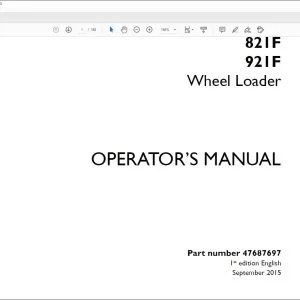 Case 821F 921F Wheel Loader Operator's Manual 47687697 - PDF DOWNLOAD