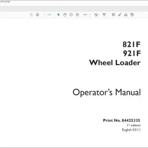 Case 821F 921F Wheel Loader Operator's Manual 84425335 - PDF DOWNLOAD