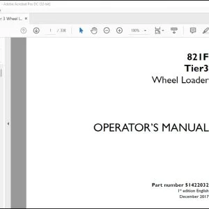 Case 821F Tier 3 Wheel Loader Operator's Manual 51422032 - PDF DOWNLOAD