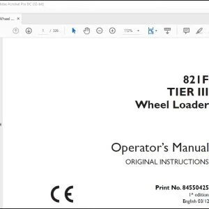 Case 821F Tier III Wheel Loader Operator's Manual 84550425 - PDF DOWNLOAD