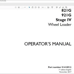 Case 821G 921G Stage IV Wheel Loader Operator's Manual 51418912 - PDF DOWNLOAD
