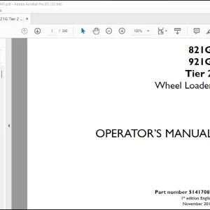 Case 821G 921G Tier 2 Wheel Loader Operator's Manual 51417084 - PDF DOWNLOAD