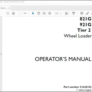 Case 821G 921G Tier 2 Wheel Loader Operator's Manual 51638102 - PDF DOWNLOAD