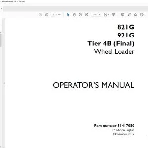 Case 821G 921G Tier 4B (Final) Wheel Tractor Operator's Manual 51417050 - PDF DOWNLOAD