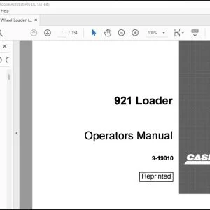 Case 921 Loader Operators Manual 9-19010 - PDF DOWNLOAD