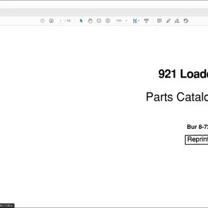 Case 921 Loader Parts Catalog Manual 8-7262 - PDF DOWNLOAD